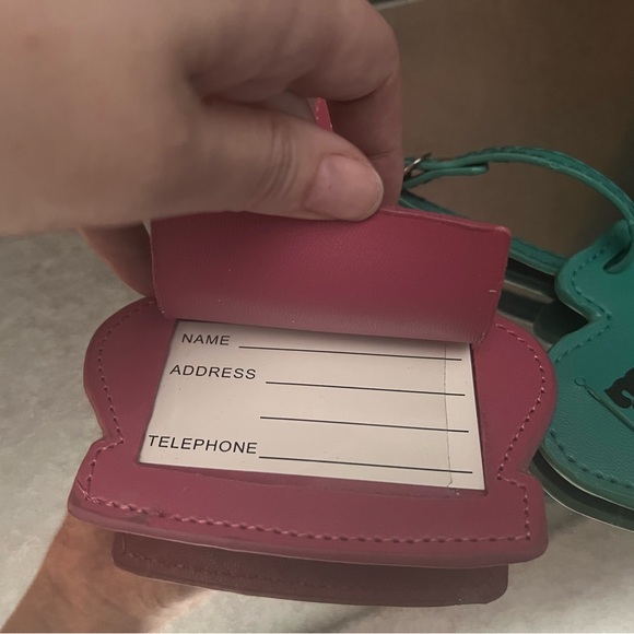 Pink and Teal Alice and Wonderland Luggage Tags - Picture 5 of 8